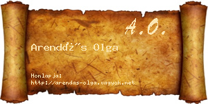 Arendás Olga névjegykártya